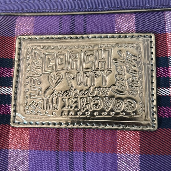 Coach PoppyTartan Glam Glitter Tote 15886 New - Picture 10 of 16